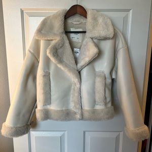 Abercrombie faux leather & faux fur jacket